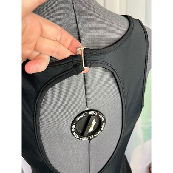 CHristina one piece swimsuit Vintage black lace front mesh - Picture 7 of 12